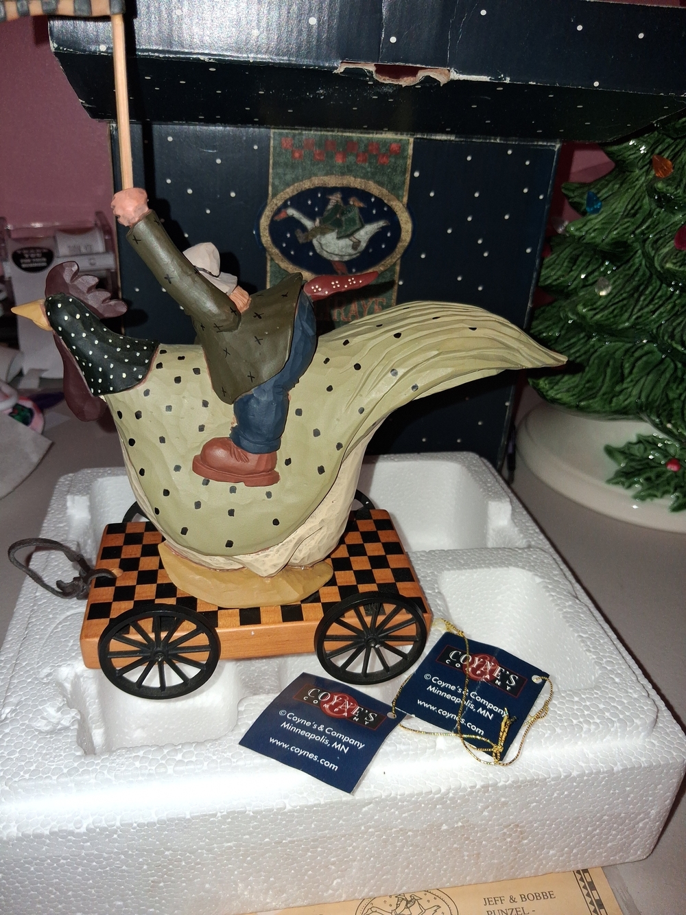 Williraye Studio Folk Art Figurine – WW1425 Rooster Wagon